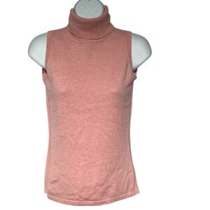 BYPAC SweaterTurtleneck Sleeveless Baby Pink 100% Cashmere Size S